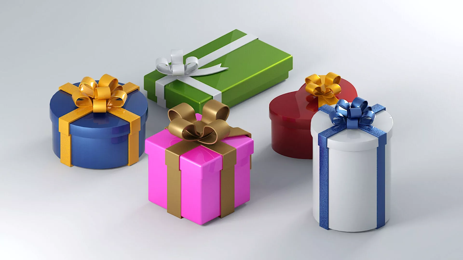 Gift Box Collection Low-poly 3D model