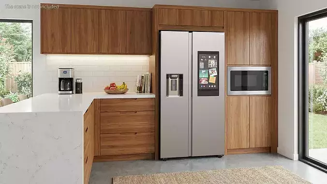 Samsung Family Hub Side by Side Smart Refrigerator 3D model 3