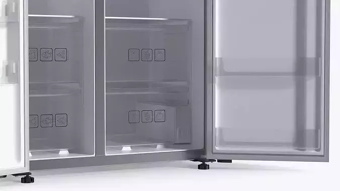 Samsung Family Hub Side by Side Smart Refrigerator 3D model 7
