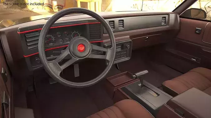 Vintage Chevrolet Monte Carlo SS Coupe Black 3D model 4