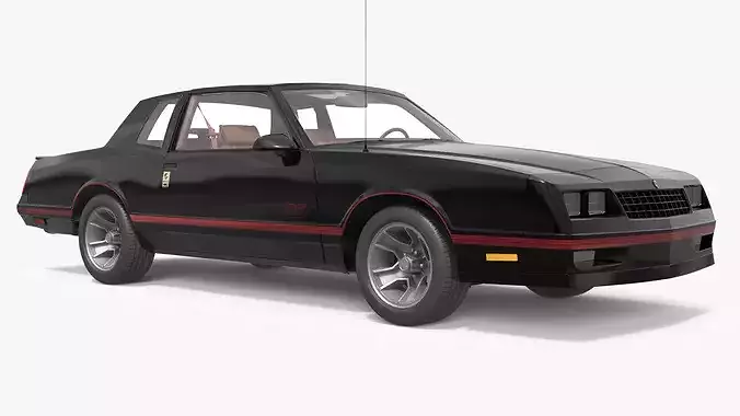 Vintage Chevrolet Monte Carlo SS Coupe Black 3D model