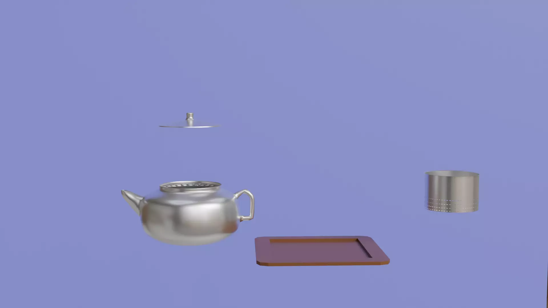 Silver Tea Pot 3D Model 3D model