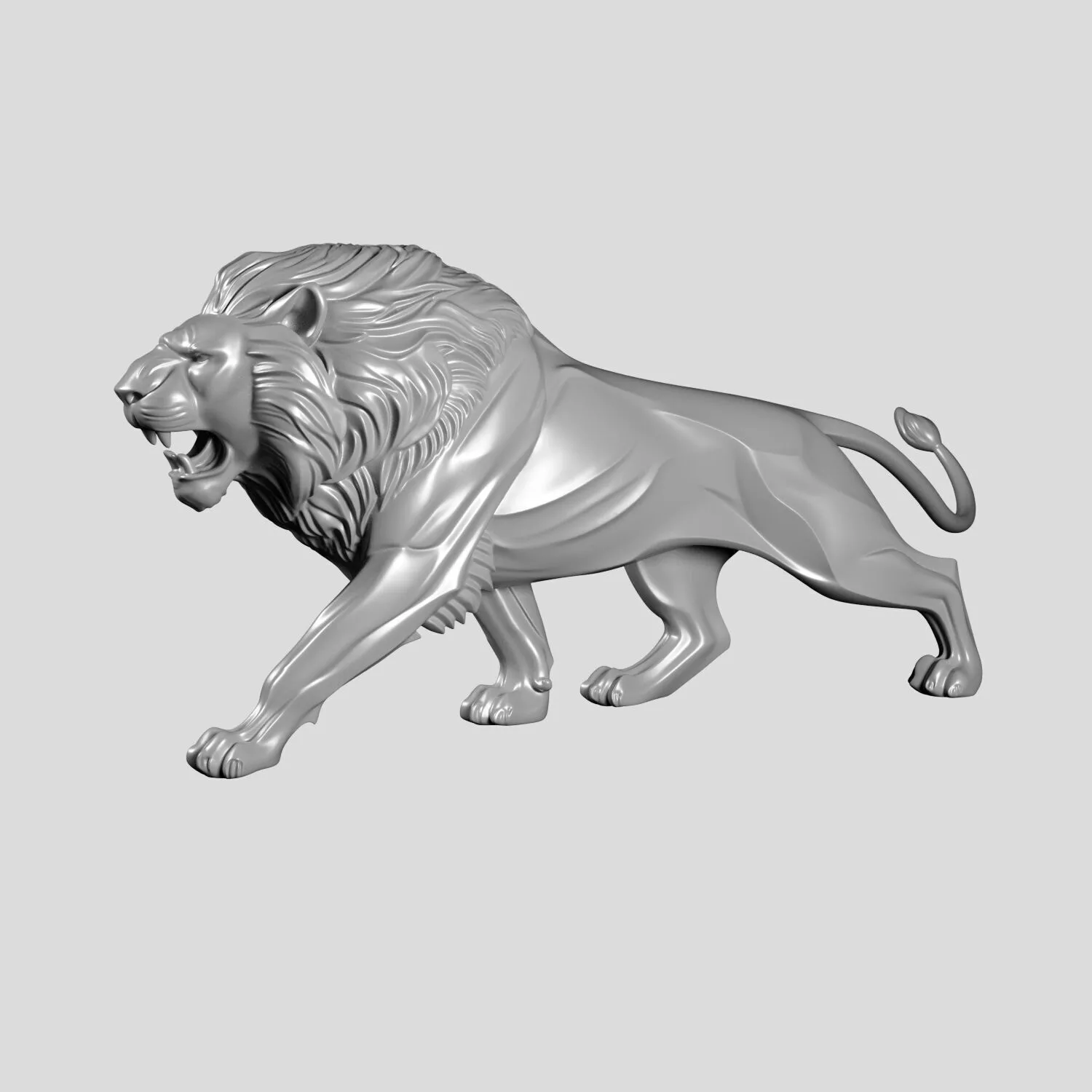 Prowling Lion Sculpture 3D Printable 3D print model