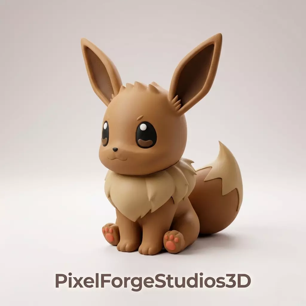 Eevee Pokemon High Detail 3D Printable Model STL 3MF 3D print model