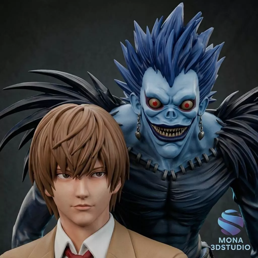 Light Yagami and Ryuk Bust - Death Note Printable STL Diorama 3D print model