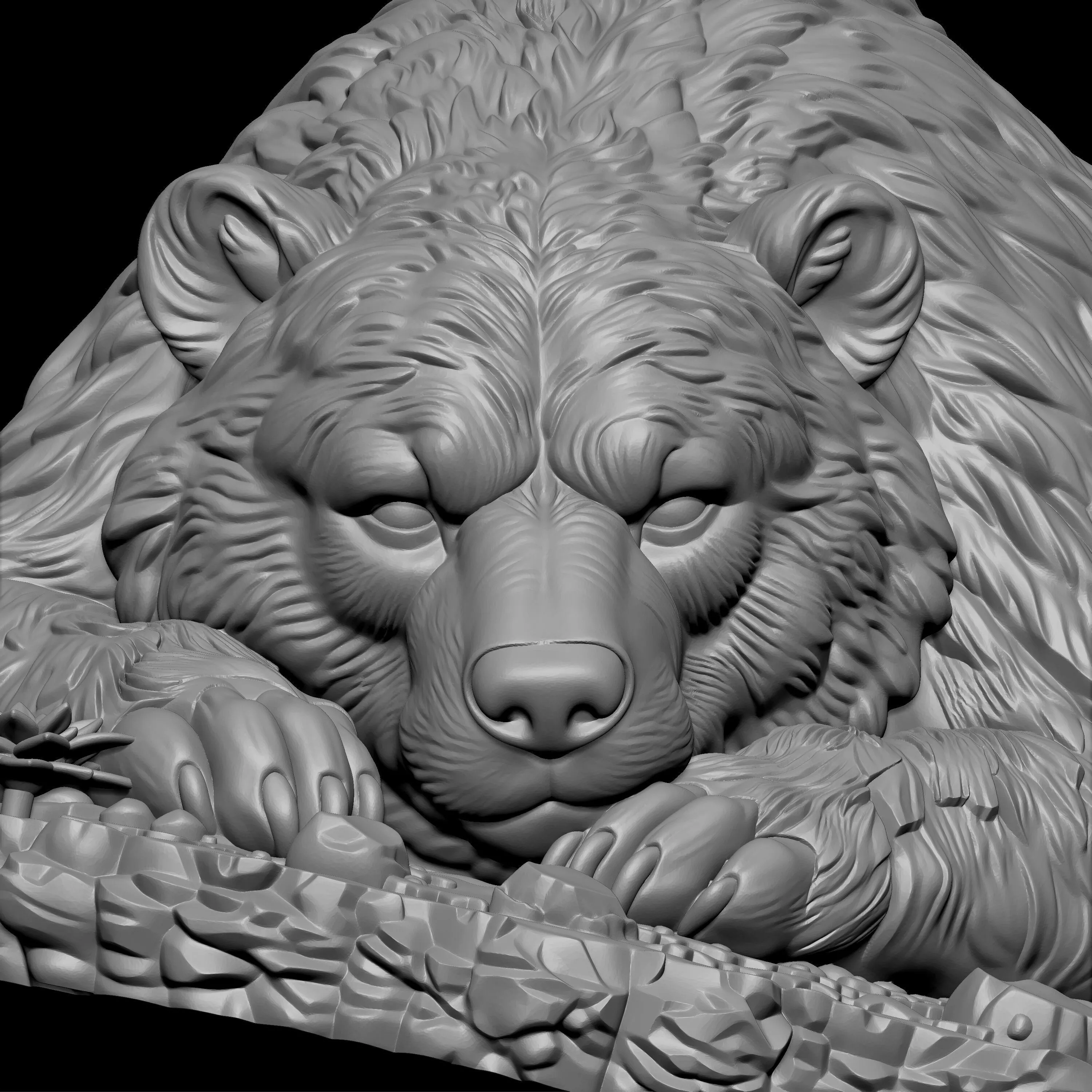 sleeping bear 3D print model