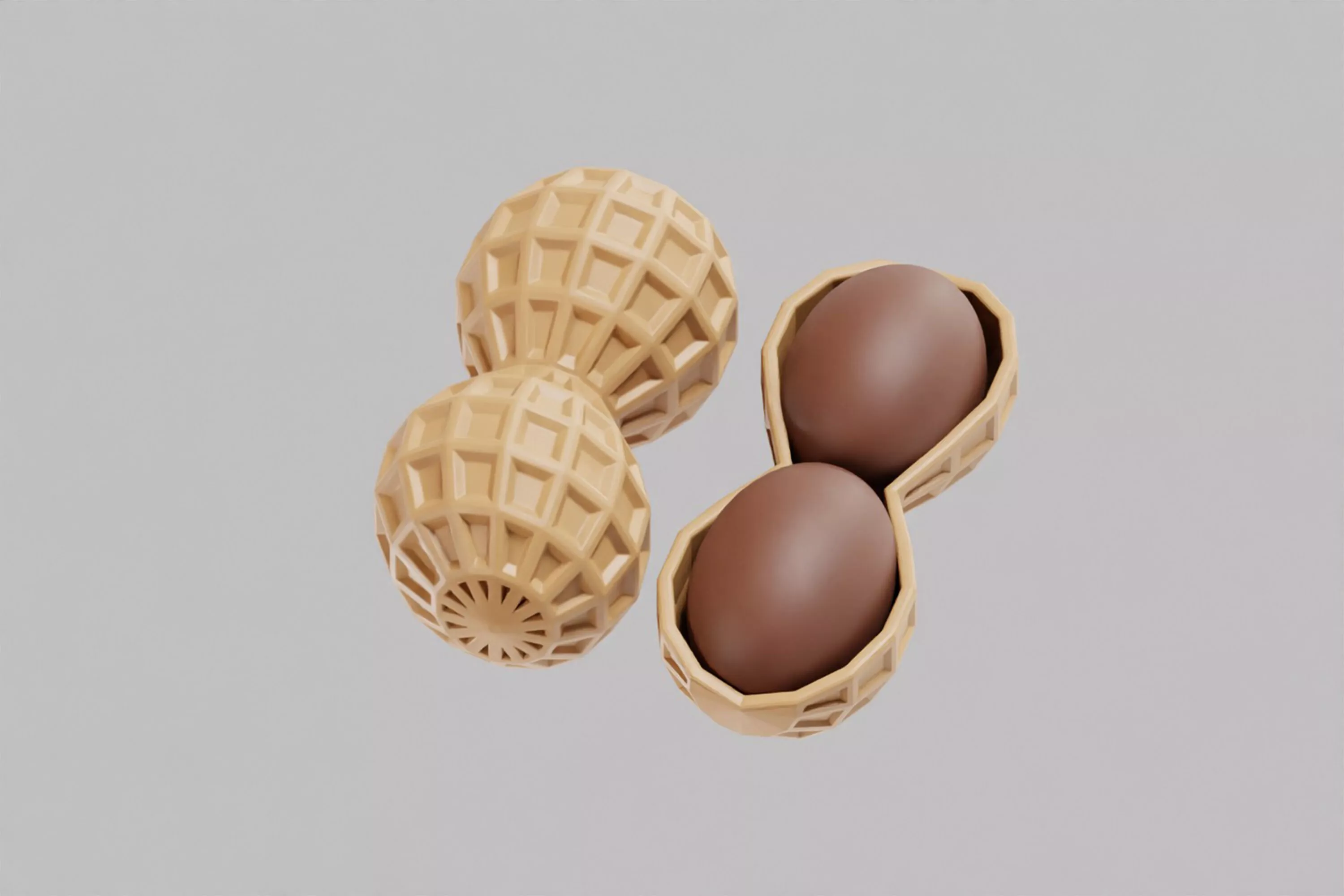 Peanut Low-poly 3D model