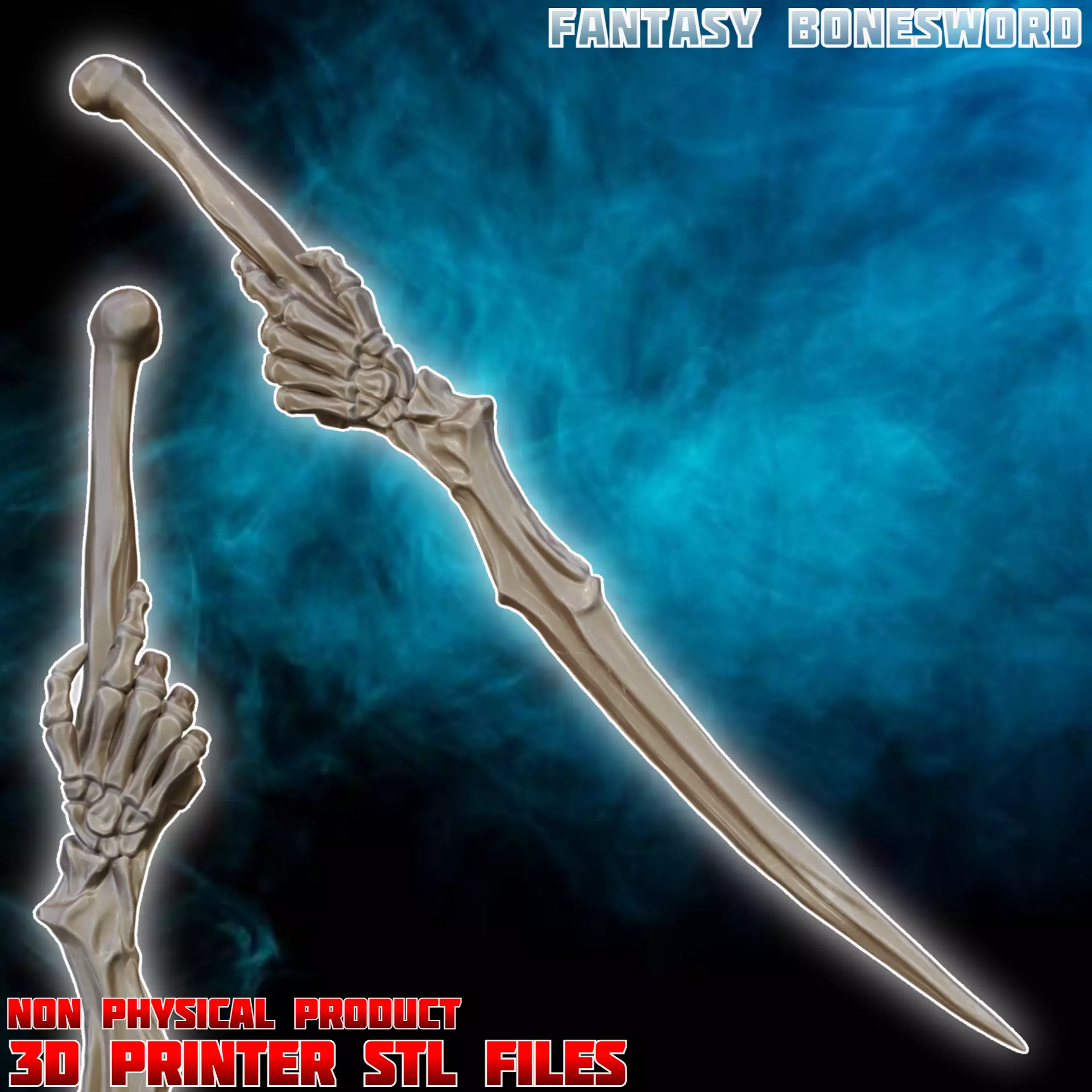 Fantasy Bonesword 3d print files 3D print model