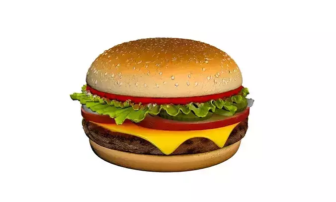 Burger Hamburger Fast Food 3D model 5