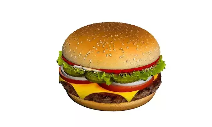 Burger Hamburger Fast Food 3D model 4