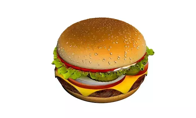 Burger Hamburger Fast Food 3D model 2