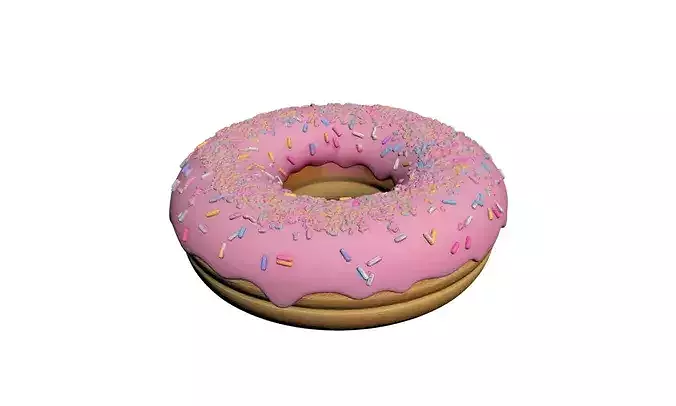 Donut Colorful Sweet Dessert 3D model 2