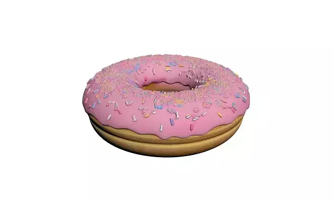 Donut Colorful Sweet Dessert 3D model 5