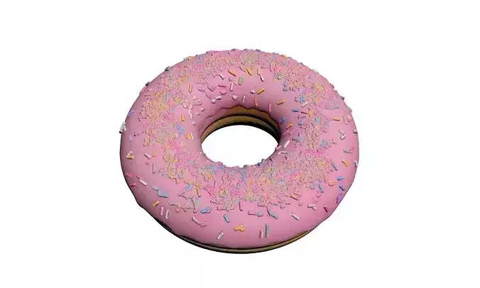 Donut Colorful Sweet Dessert 3D model 4