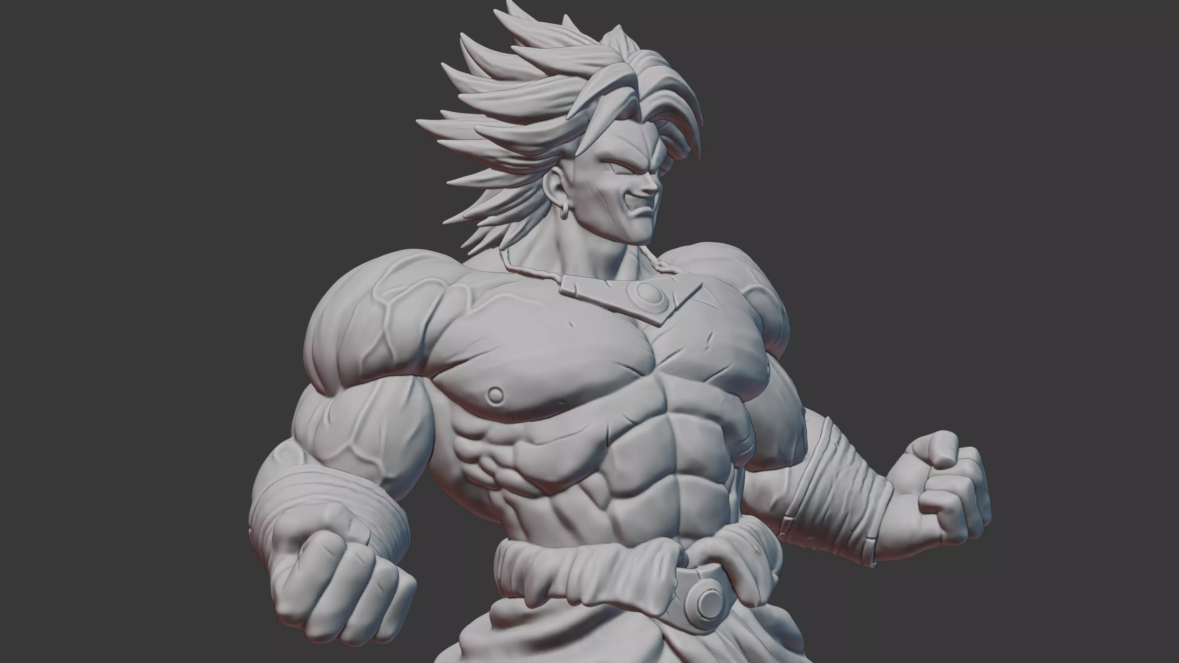 Broly Inspired Warrior Bust 3D print model