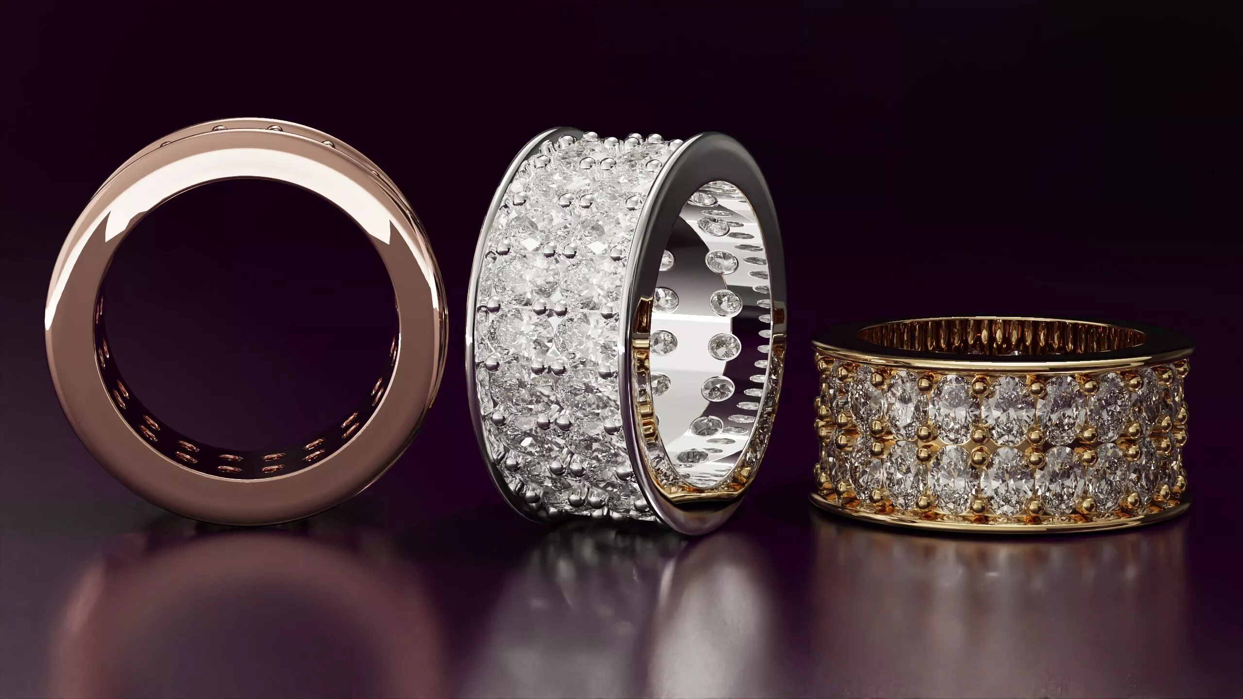 Oval cut 2line eternity ring N02 5712CT EU54 Free 3D print model