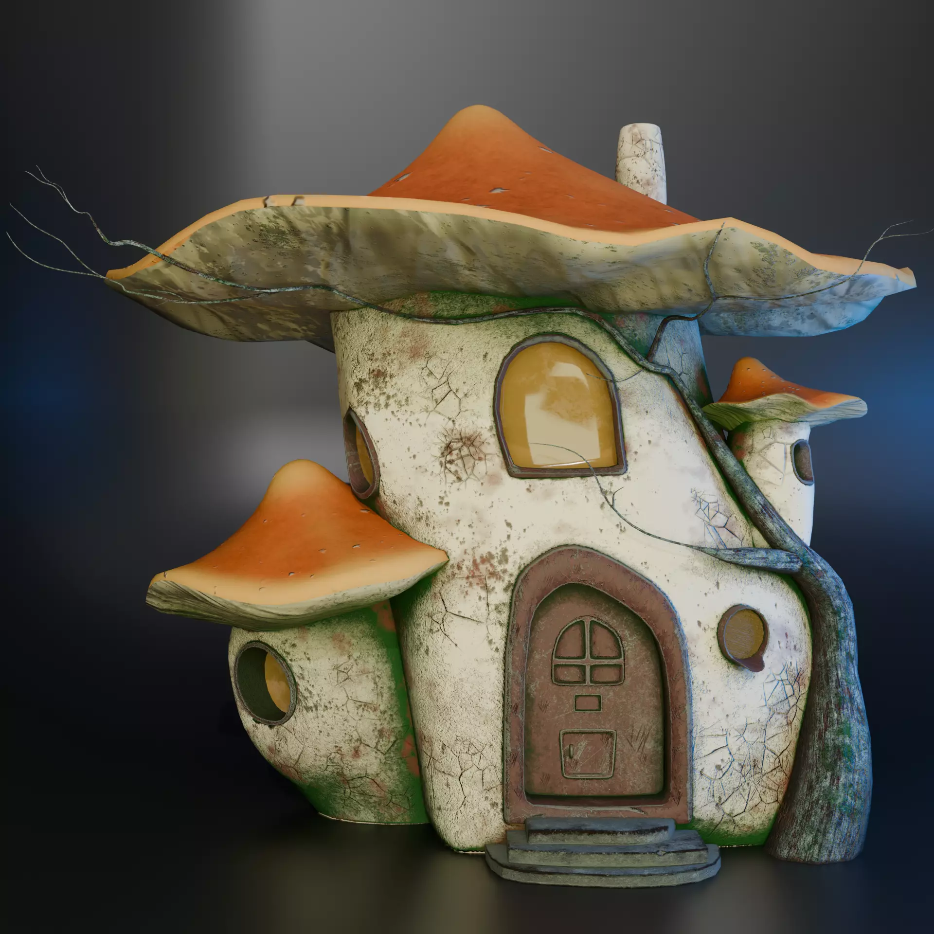 Mushroom House Free low-poly 3D model