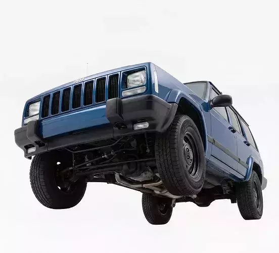 Classic Jeep Cherokee XJ SUV Low-poly 3D model 7