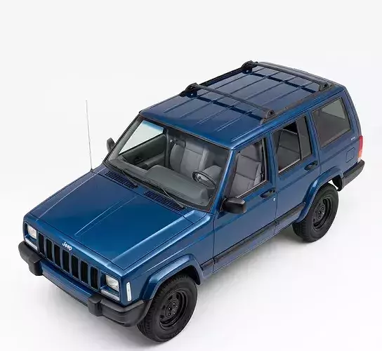 Classic Jeep Cherokee XJ SUV Low-poly 3D model 6