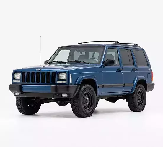 Classic Jeep Cherokee XJ SUV Low-poly 3D model