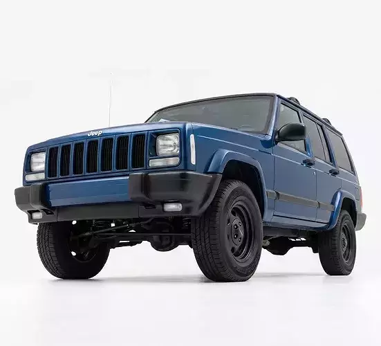 Classic Jeep Cherokee XJ SUV Low-poly 3D model 5