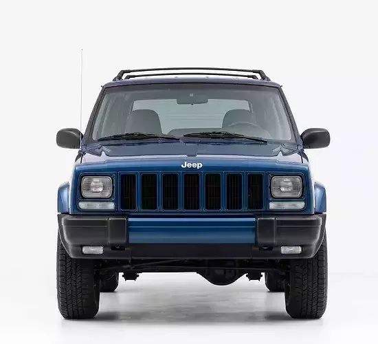 Classic Jeep Cherokee XJ SUV Low-poly 3D model 3