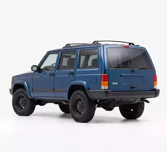 Classic Jeep Cherokee XJ SUV Low-poly 3D model 2