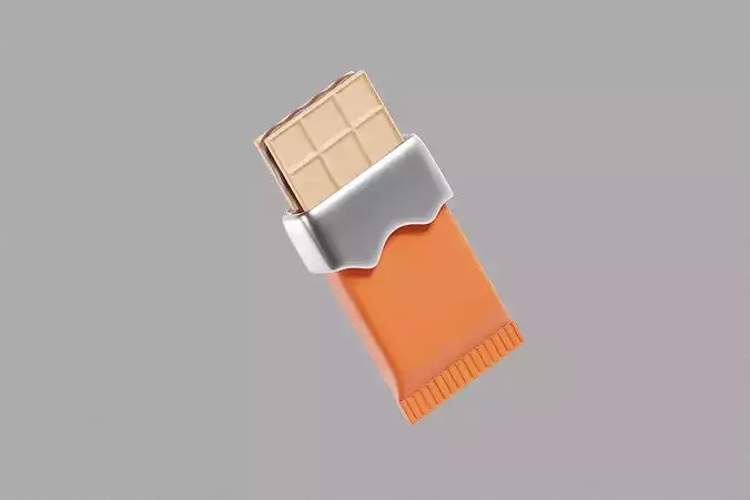 Chocolate With Pack  Low-poly 3D model 3