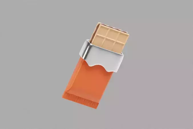Chocolate With Pack  Low-poly 3D model 2