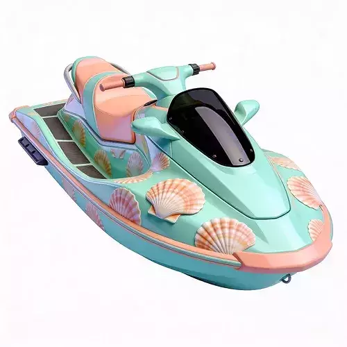 Smooth Pastel Mint Seashell Watercraft 3D Model