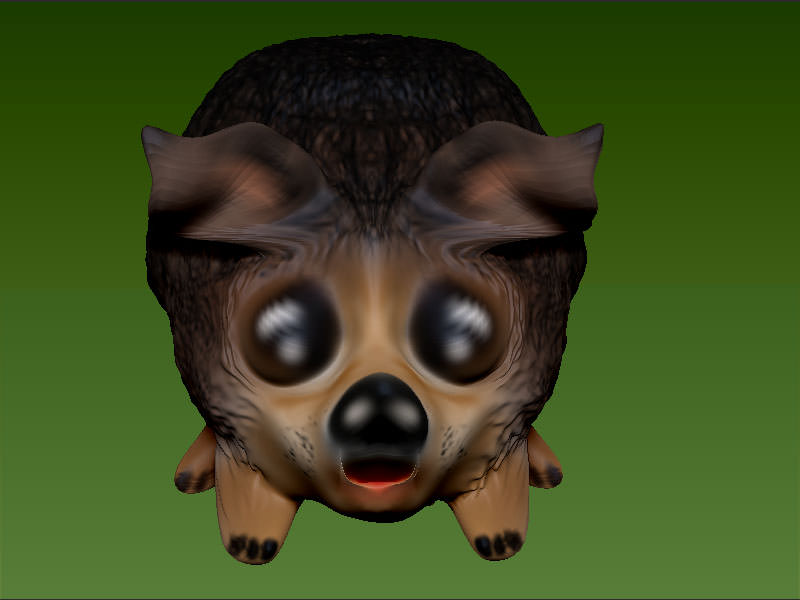 hedgehog animal with big eyes 3D print model_2