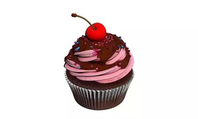 Cupcake Sweet Dessert Bakery 3D model 4
