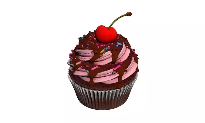 Cupcake Sweet Dessert Bakery 3D model 2