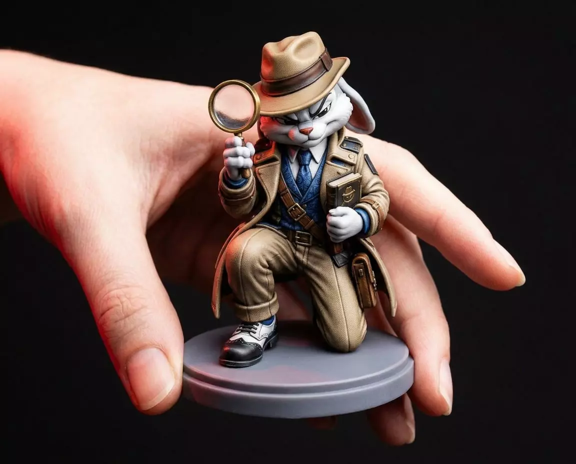 Noir Investigator - Detective Rabbit STL 3D print model