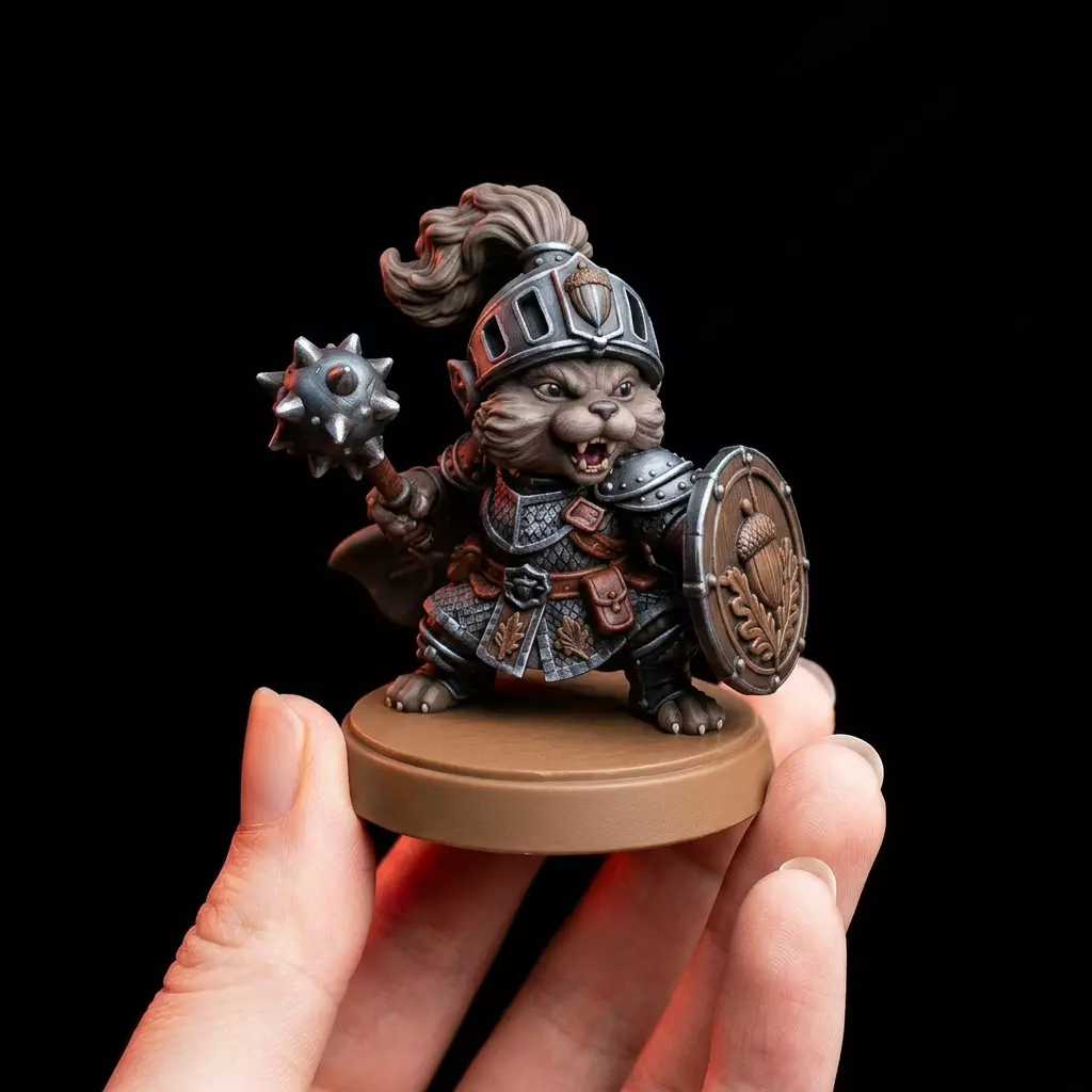 Cat Vanguard - Feline Knight Miniature STL 3D print model