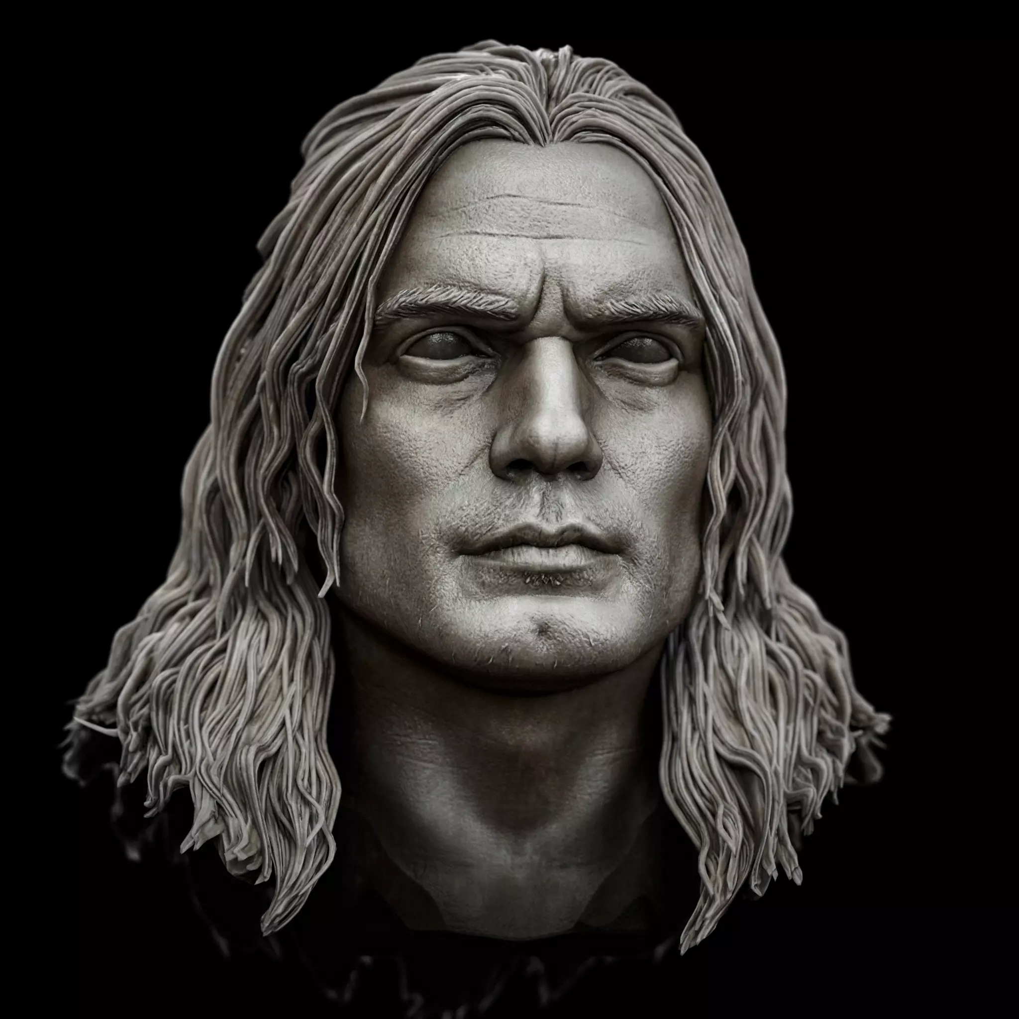 Henry Cavill-The Witcher-Geralt of Rivia Head 3D print model