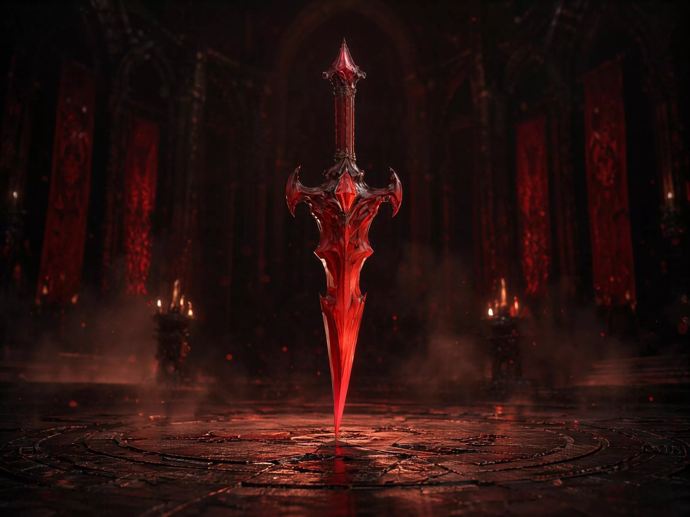 Crimson Requiem Dagger Dark Fantasy Game Ready Weapon Low-poly 3D model