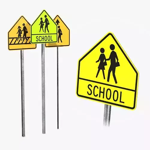 Road Signs - School Zone Crossing