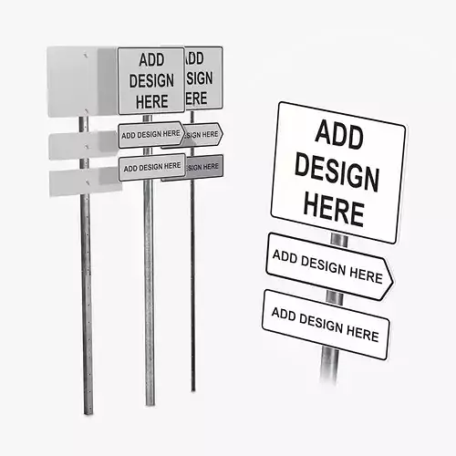 Road Signs - Customizable Rectangular Sign Assembly