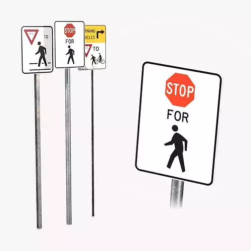 Road Signs - Regulatory Stop And Yield to Pedestrians