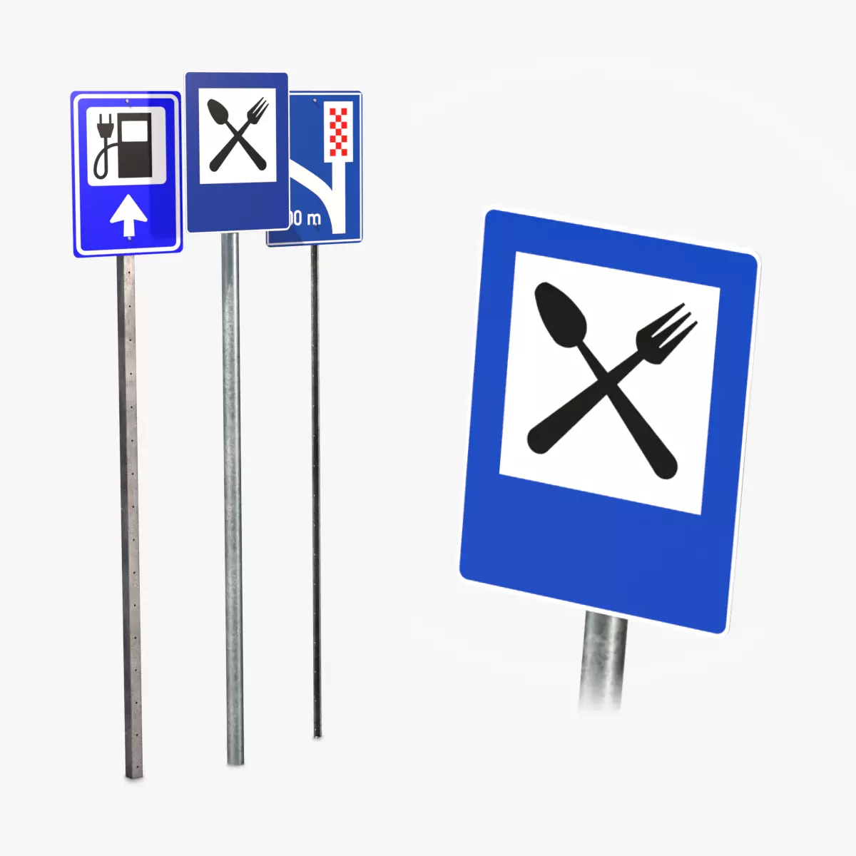 Road Signs - Regulatory Service Low-poly 3D model