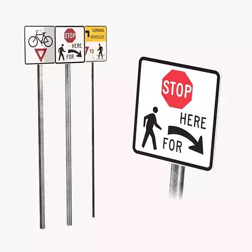 Road Signs - Pedestrian Stop and Yield