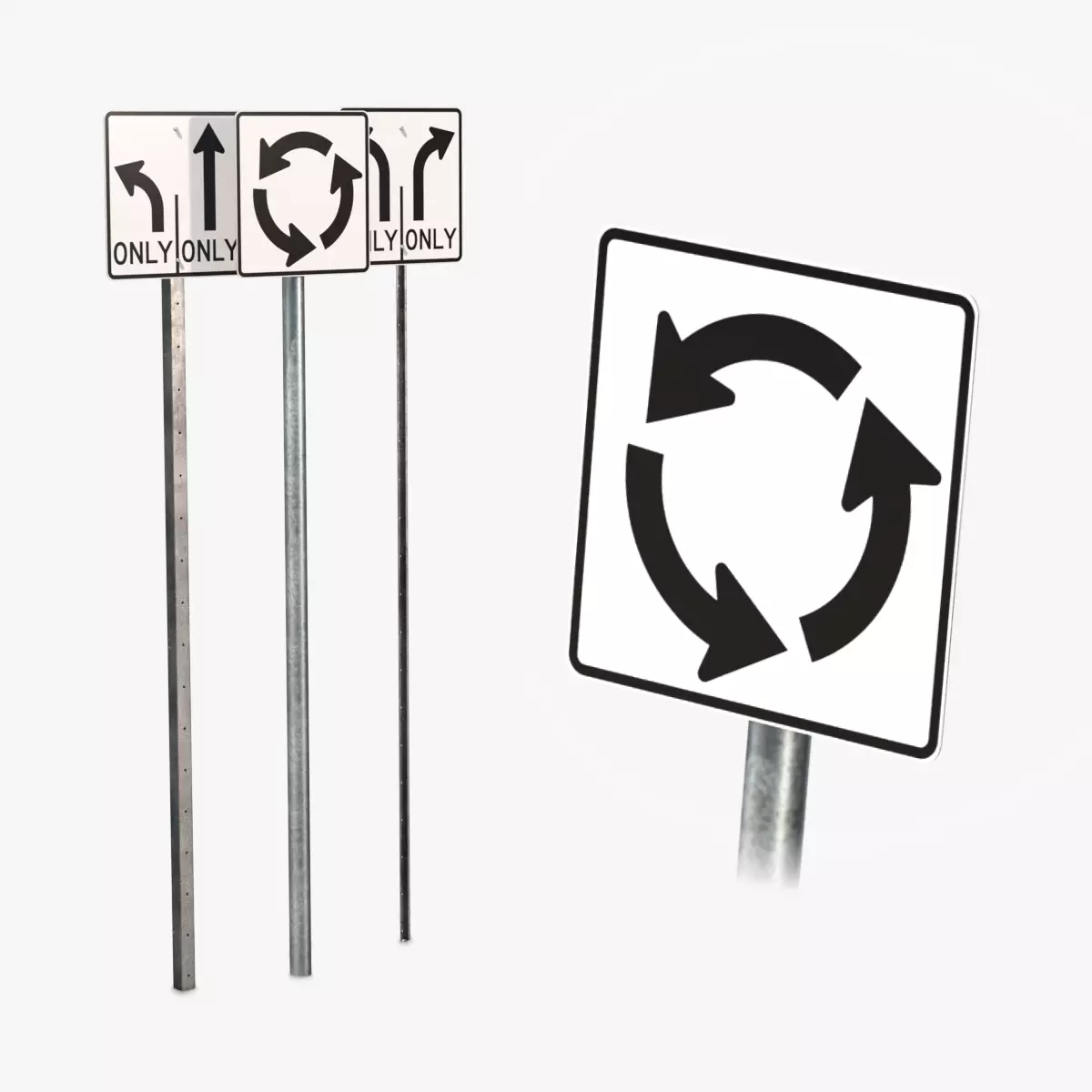 Road Signs - Lane Use Control Low-poly 3D model