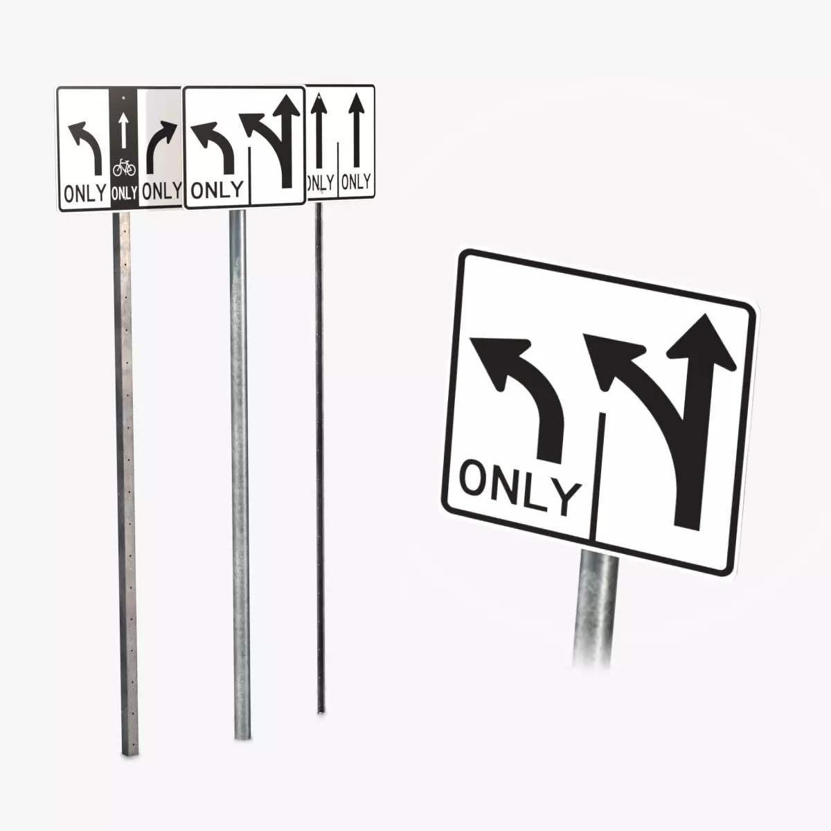 Road Signs - Lane Use Control Low-poly 3D model