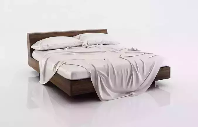 Pillows and bedspread on the bed 