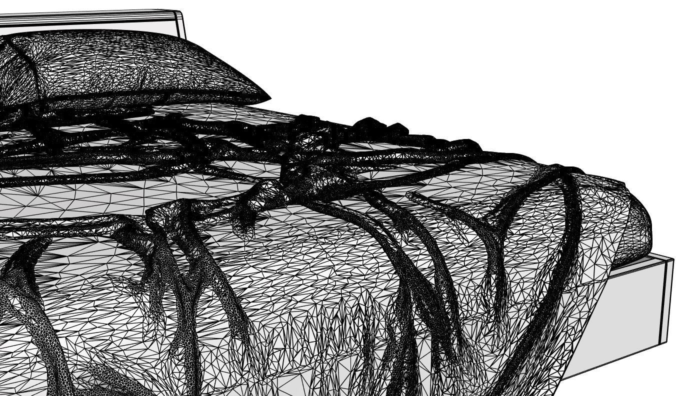 Pillows and bedspread on the bed 3D model_5