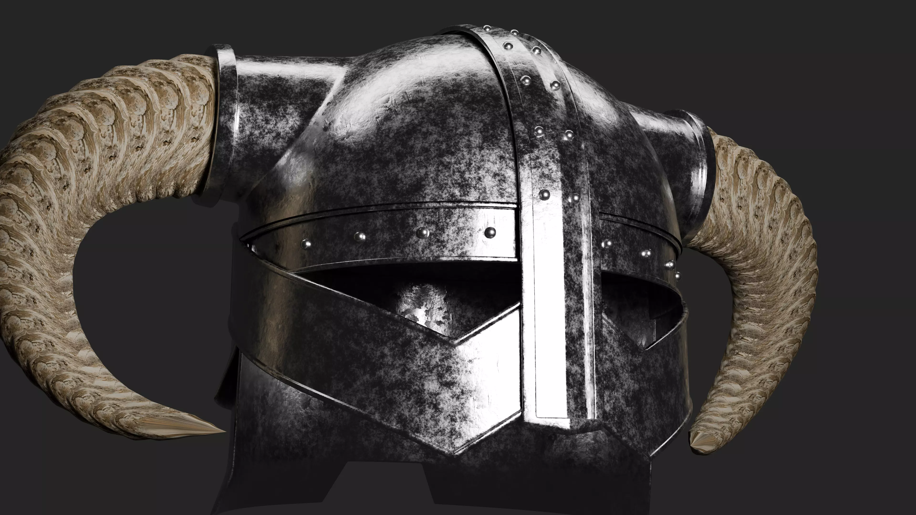 Viking Horned Helmet 3D Model Game Ready Asset Free low-poly 3D model