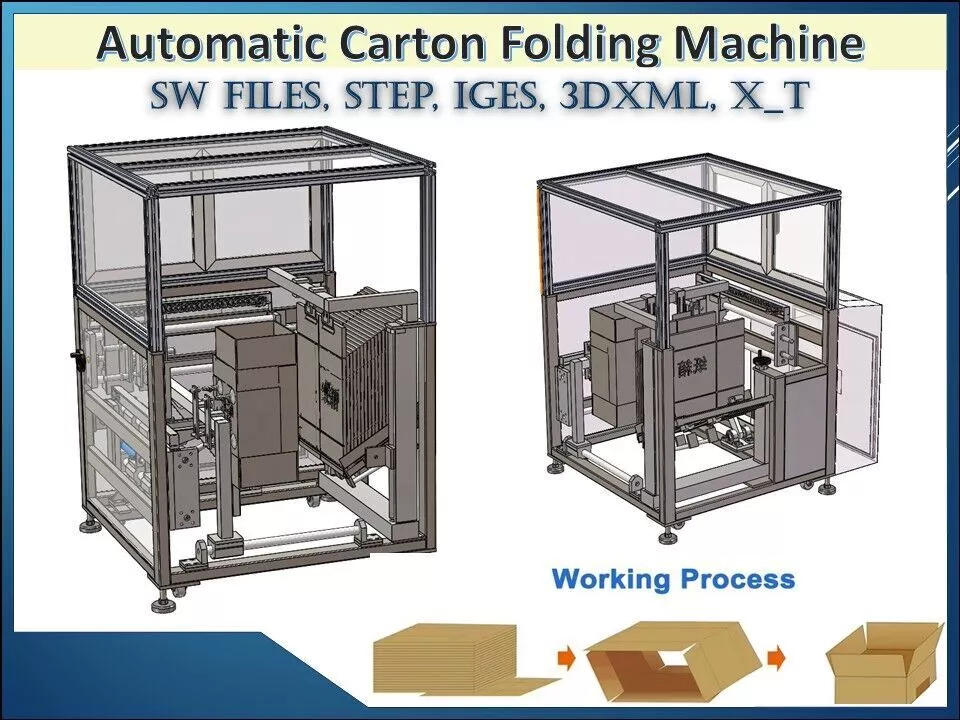 Automatic Carton Folding and Packing Machine 3D CAD Model 3D model