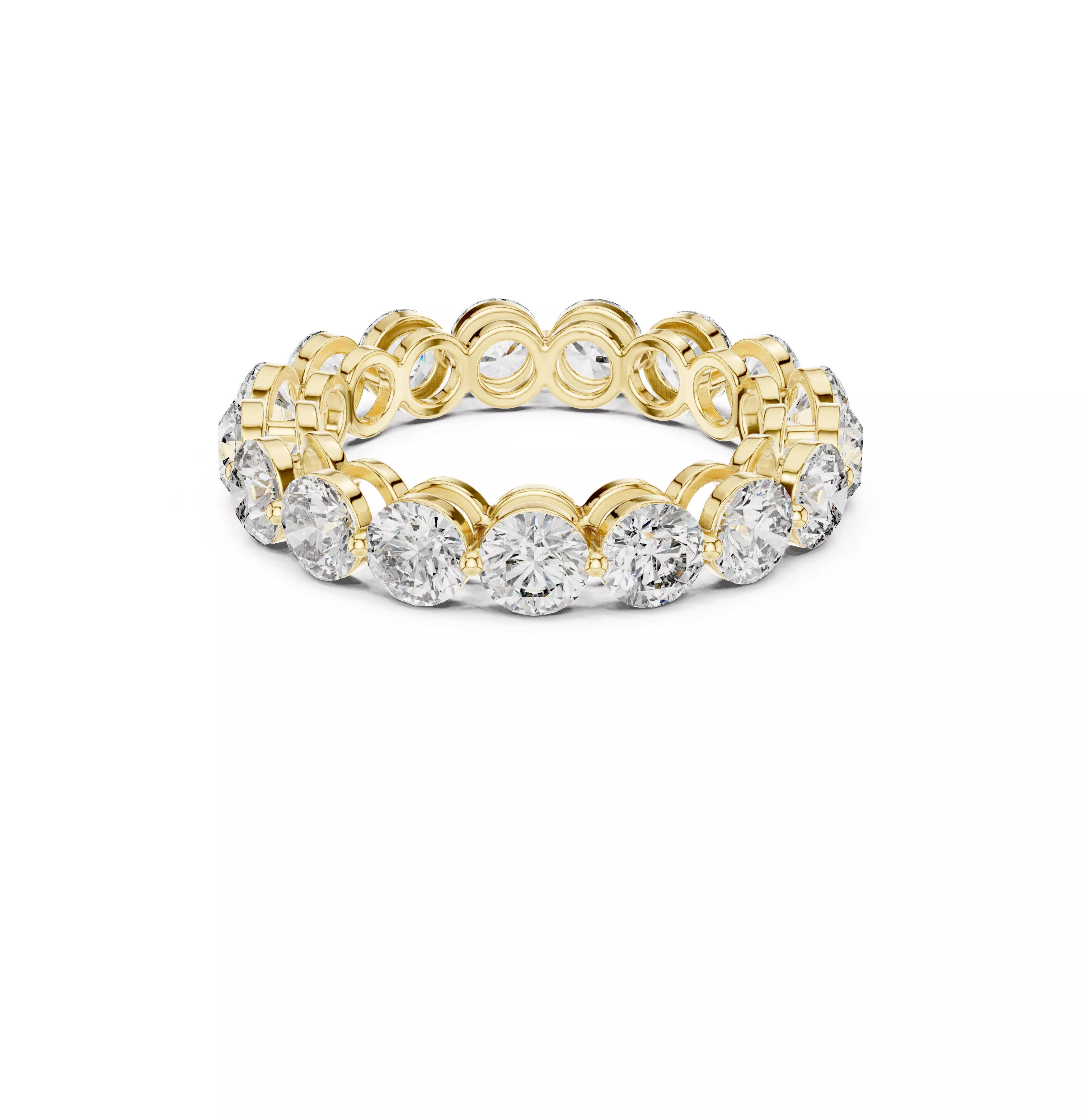 Round Cut Eternity Band Full Diamond Wedding Ring CAD 3D print model