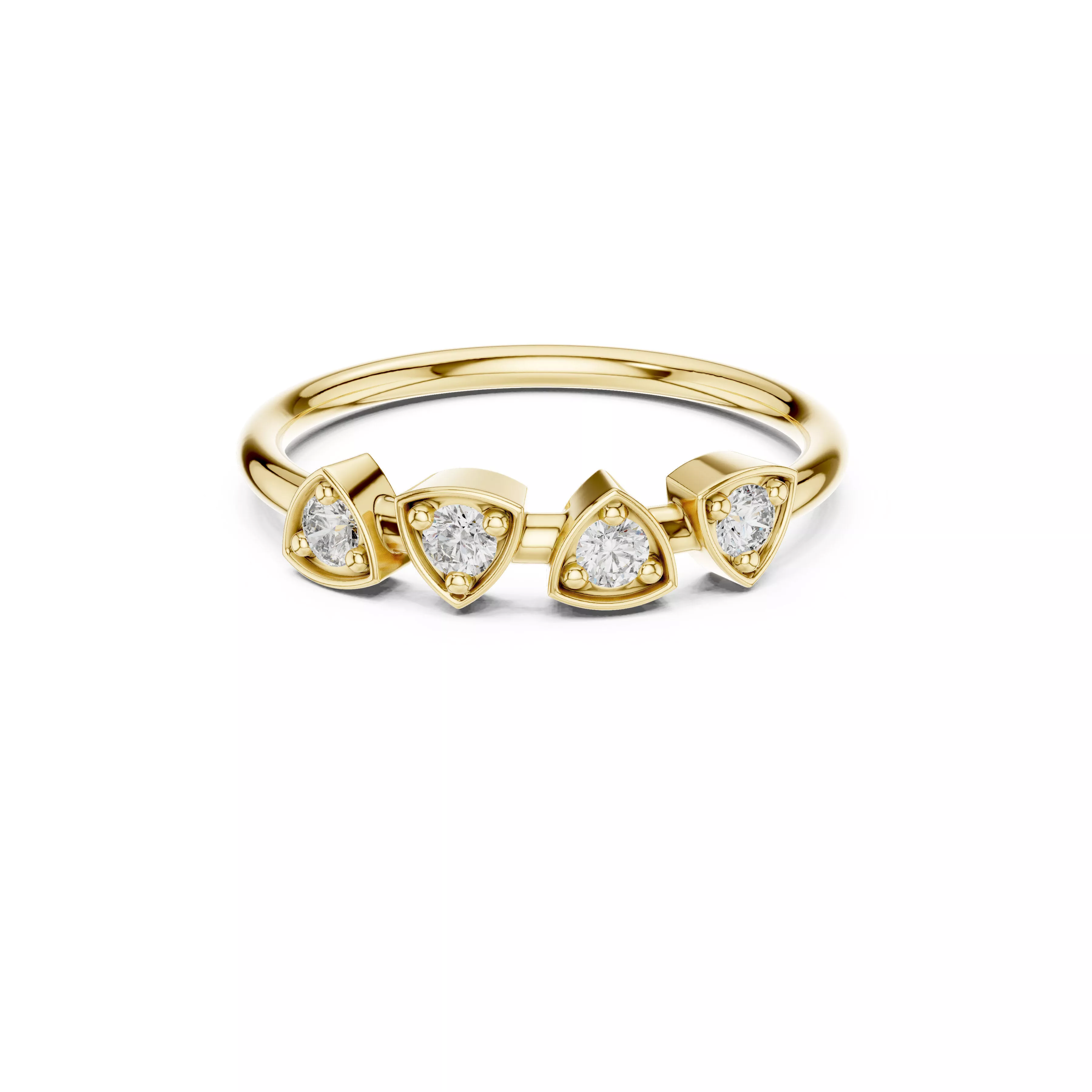 Premium Diamond Band Gold Wedding Ring CAD - R10011 3D print model
